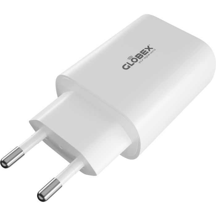 Зарядний пристрій Globex 2xUSB-C 30W FastPower white (30WCC) зображення 3