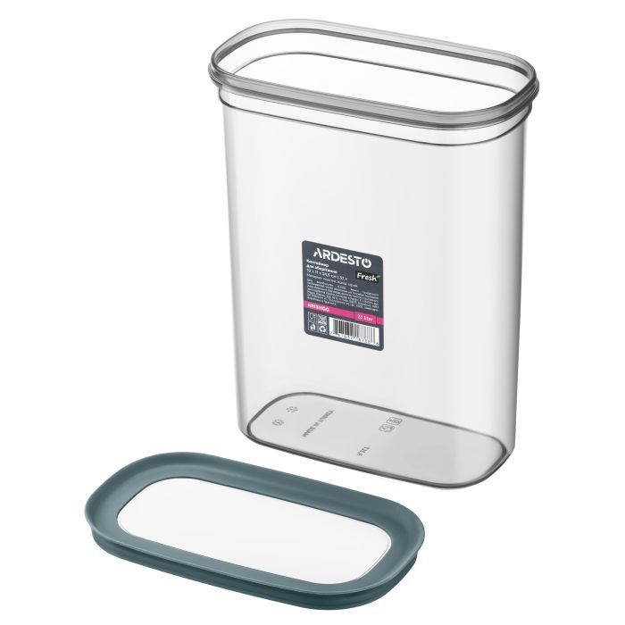 Харчовий контейнер Ardesto Fresh 0.65л, пластик, прямокутна, сірий (AR1307GG) зображення 3