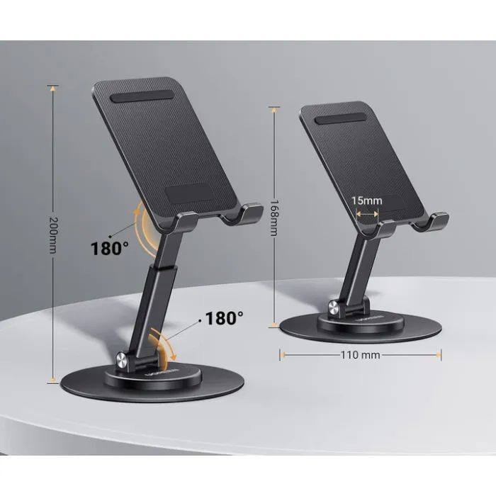 Подставка для планшета и телефона LP805 Swivel & Foldable Multi-Angle Phone Stand Black Ugreen (35152) изображение 4