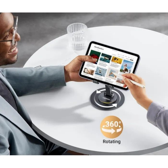 Подставка для планшета и телефона LP805 Swivel & Foldable Multi-Angle Phone Stand Black Ugreen (35152) изображение 6