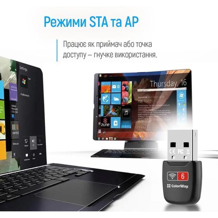 Мережева карта Wi-Fi ColorWay CW-AD-W1 зображення 9