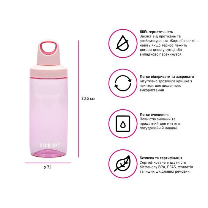 Пляшка для води Kambukka Reno тританова 500 мл сіра (11-05024) зображення 3