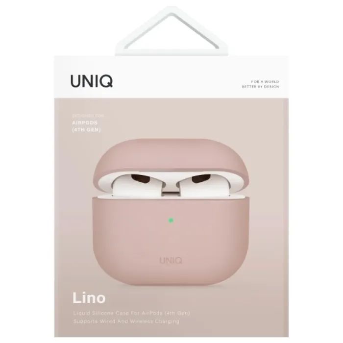 Чехол для наушников Uniq Lino AirPods 4 Silicone Ash Grey (8886463691373) изображение 6