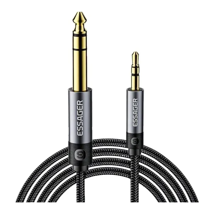 Кабель мультимедійний 3.5mm M to 6.5mm M 1.2m Essager (EYPMM-XL0G-P)