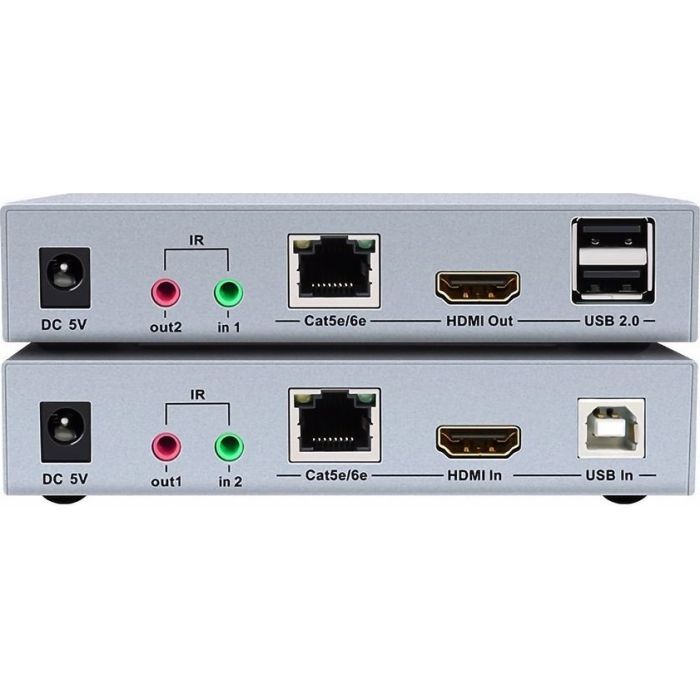 Адаптер HDMI extender 100m UHD 4K/60Hz CAT5E/6 + USB 2.0 Dtech (DT-7051) изображение 3