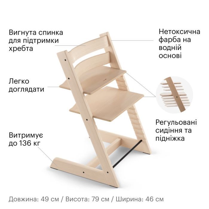 Стульчик для кормления Stokke Tripp Trapp, Heather Mauve лиловый (100141) изображение 5