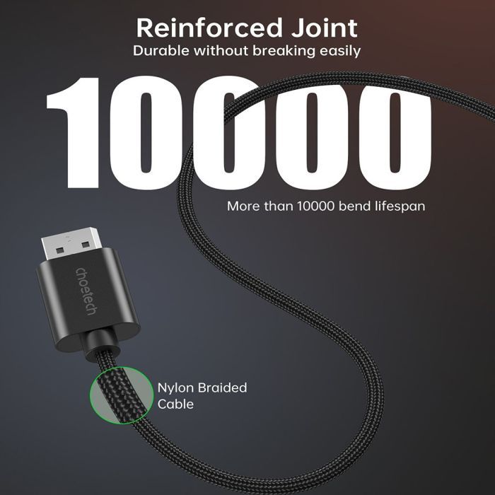 Кабель мультимедийный DisplayPort M to HDMI M 2.0m 4K60Hz Choetech (XDH01-BK) изображение 10