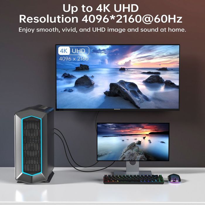Кабель мультимедийный DisplayPort M to HDMI M 2.0m 4K60Hz Choetech (XDH01-BK) изображение 7
