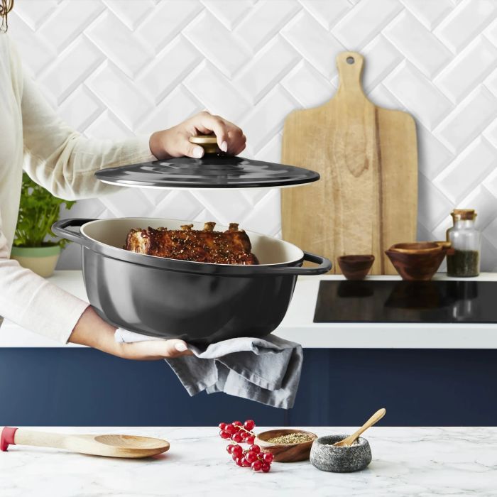 Кастрюля Tefal Air з кришкою 5.7л чорний (E2558904) изображение 6