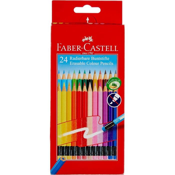 Карандаши цветные Faber-Castell Classic Colours з гумкою 24 кольори (116625) (30295)