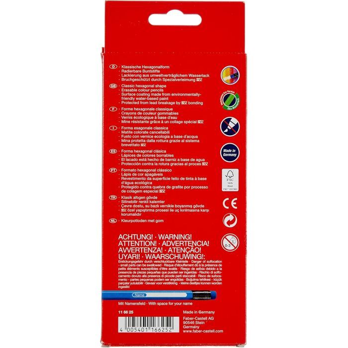 Карандаши цветные Faber-Castell Classic Colours з гумкою 24 кольори (116625) (30295) изображение 2