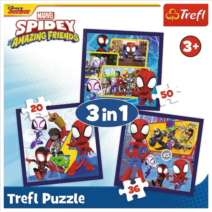 Пазл Trefl Marvel Команда Спайді та динозаври 3 в 1 (5900511348927) зображення 5