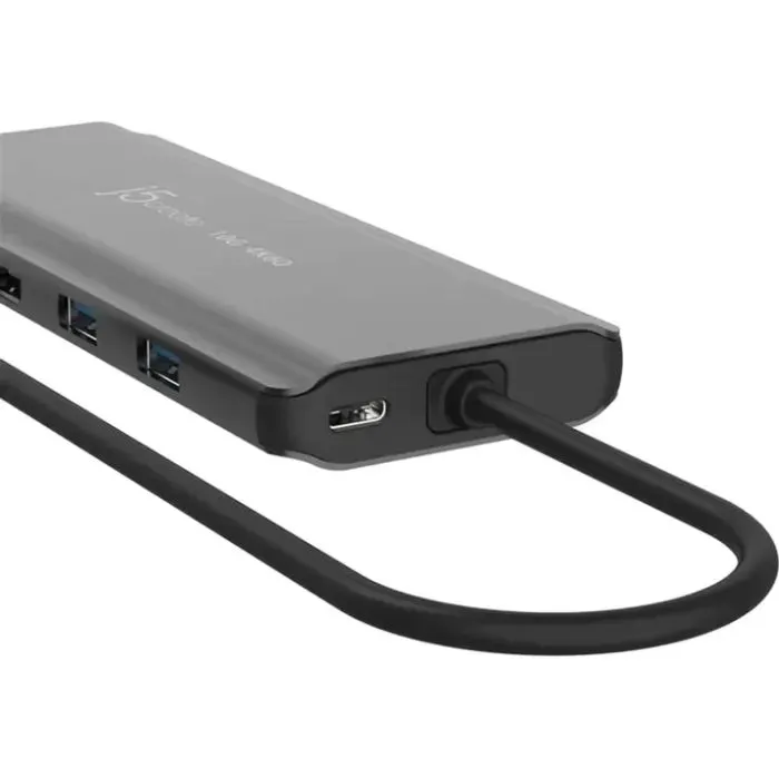Концентратор J5create USB-C 7-in-1 2xHDMI + 2xUSB 3.2 + 1xRJ45 1000Mbps + PD100W + 3.5mm black (JCD398-N) изображение 3