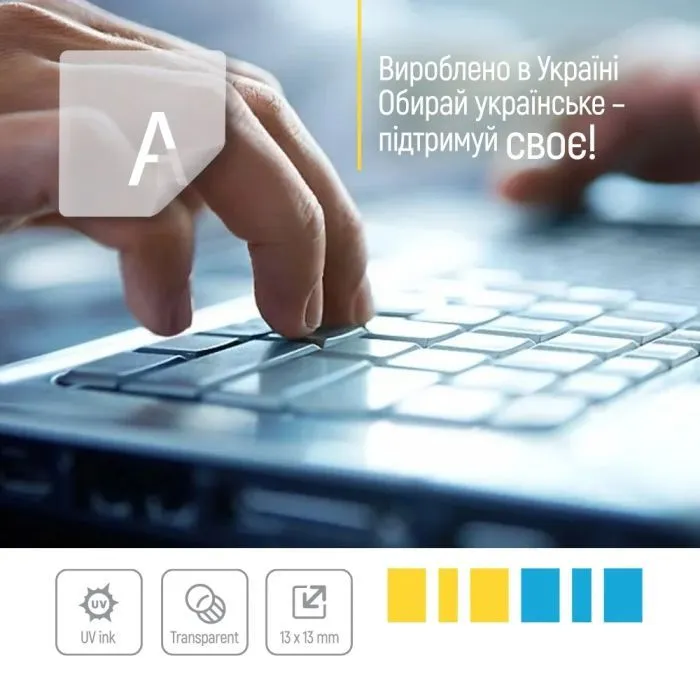 Наклейка на клавіатуру ColorWay прозора, біла (CW-BNW) зображення 5