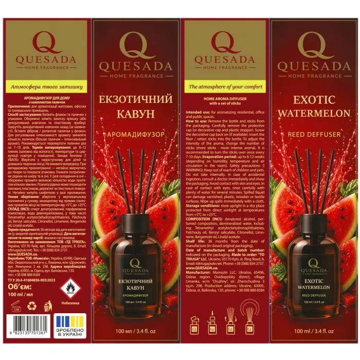 Аромадифузор Quesada Екзотичний кавун 100 мл (4823135701361) зображення 2