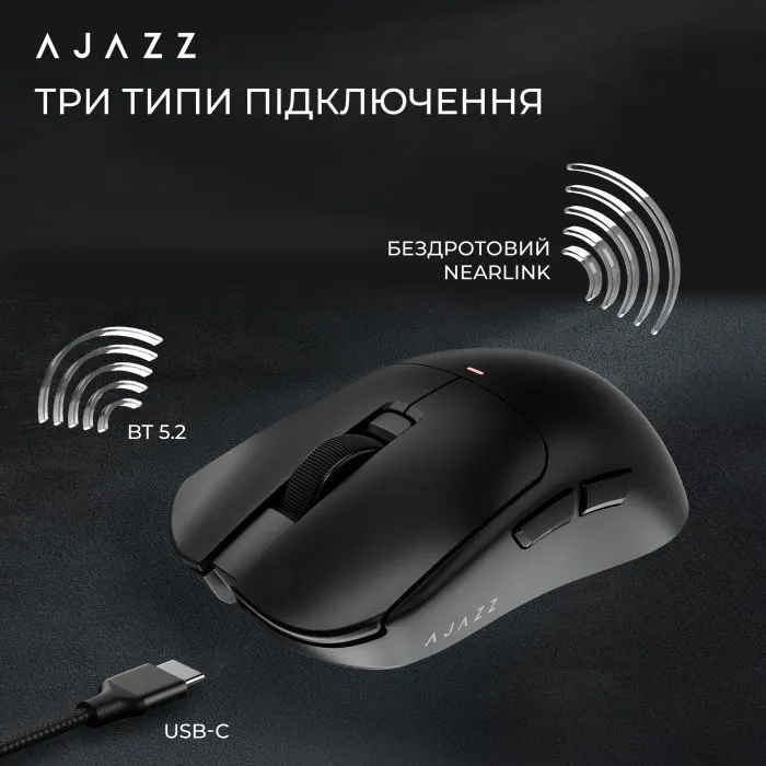 Мишка Ajazz AJ200 Near Link AI MC Wireless/Bluetooth/USB White (AJ200-NL-AI-MC-W) зображення 12