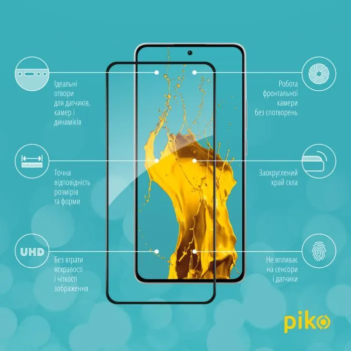 Скло захисне Piko Full Glue ESD Xiaomi Poco M7 Pro 5G Black (1283126624308) зображення 3