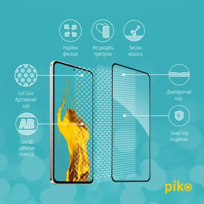 Скло захисне Piko Full Glue ESD Xiaomi Poco M7 Pro 5G Black (1283126624308) зображення 4