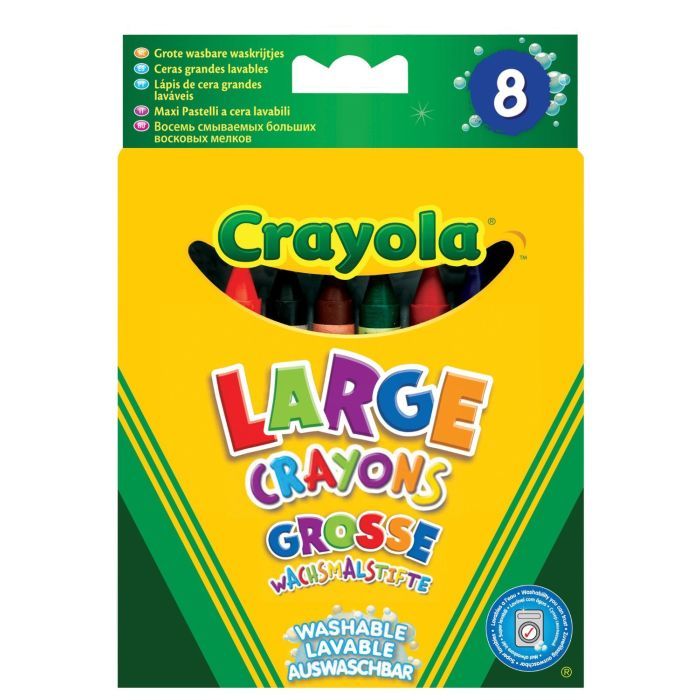 Карандаши цветные Crayola 8 больших смываемых восковых мелков (52-3282)