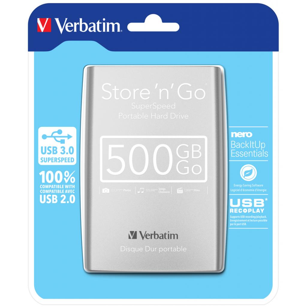 Зовнішній жорсткий диск 2.5" 500GB Verbatim (53021) зображення 5