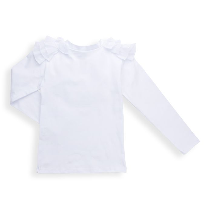 Кофта дитяча Breeze з шифоновими рюшами (9270-140G-white) зображення 2