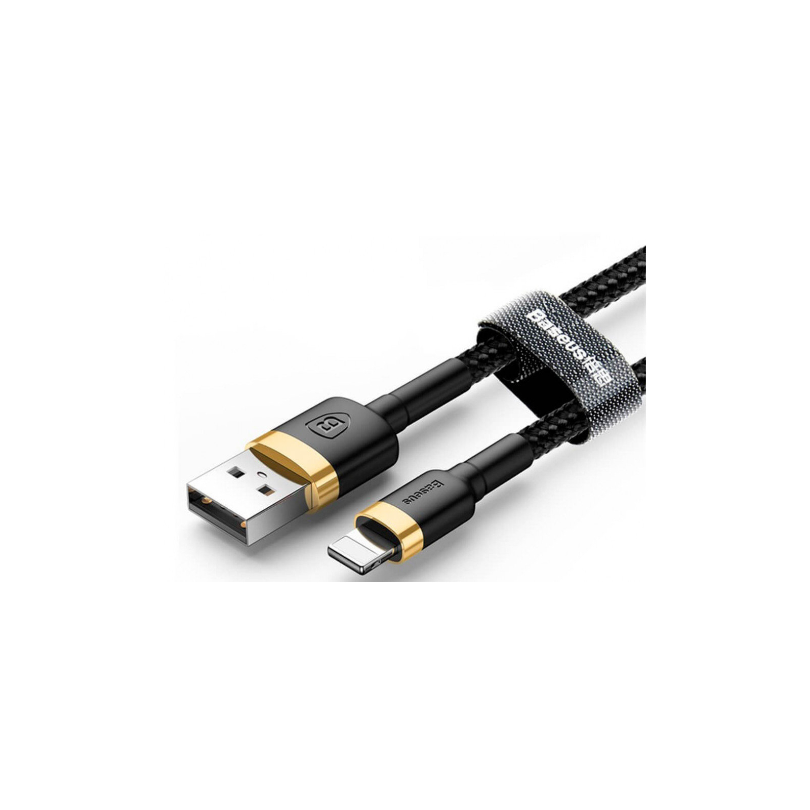 Дата кабель USB 2.0 AM to Lightning 0.5m Cafule 2.4A gold+black Baseus (CALKLF-AV1) изображение 2