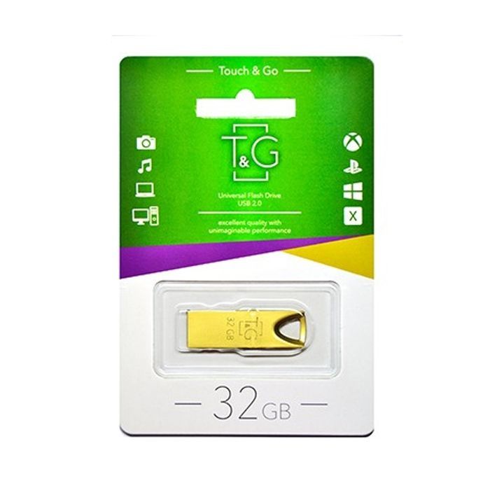 USB флеш накопичувач T&G 32GB 117 Metal Series Gold USB 2.0 (TG117GD-32G) зображення 2