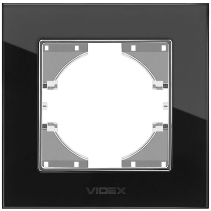 Рамка Videx BINERA чорне скло одинарна (VF-BNFRG1H-B) зображення 2