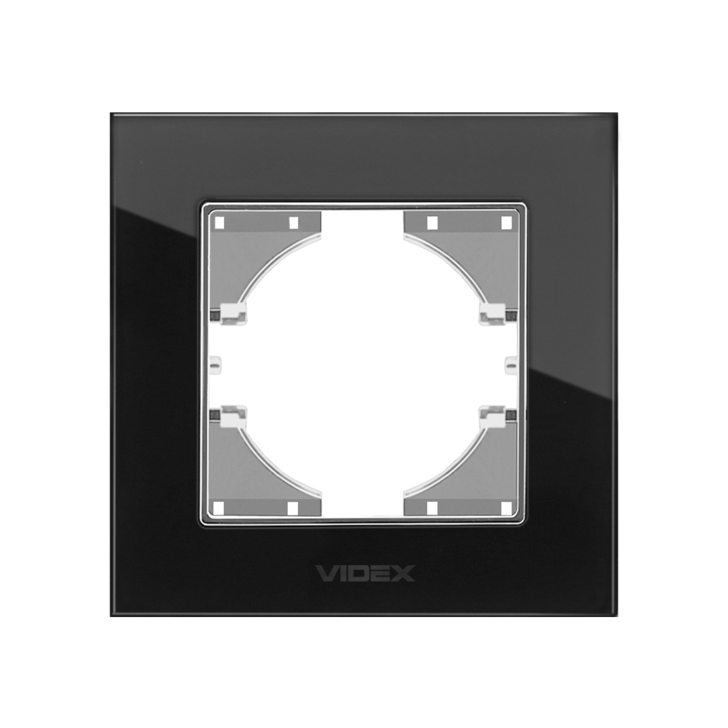 Рамка Videx BINERA черное стекло одинарная (VF-BNFRG1H-B) изображение 2