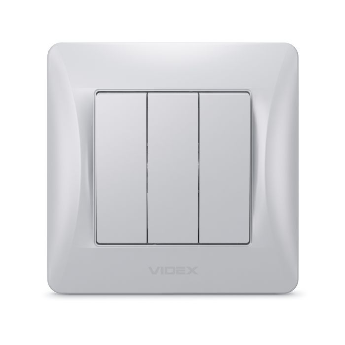 Вимикач Videx BINERA 3кл срібний шовк (VF-BNSW3-SS) зображення 2