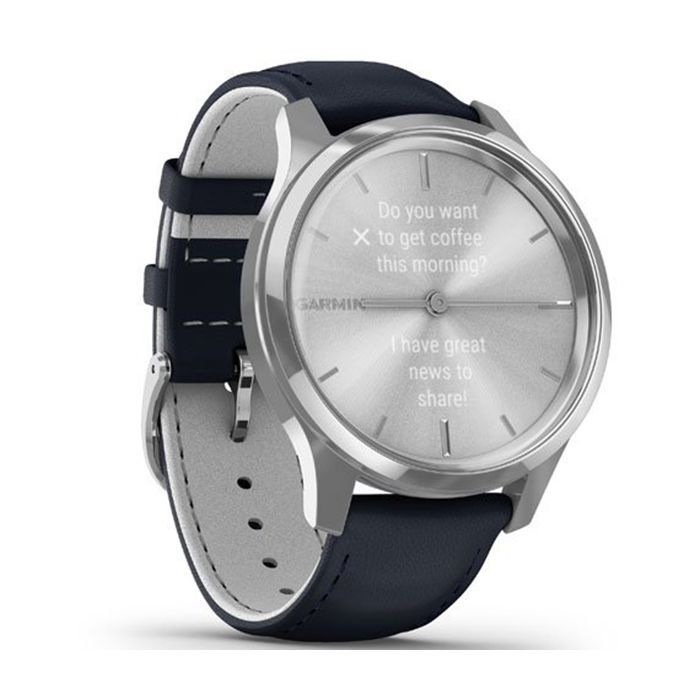 Смарт-годинник Garmin vivomove Luxe, S/E EU, Silver, Navy, Leather (010-02241-20) зображення 3
