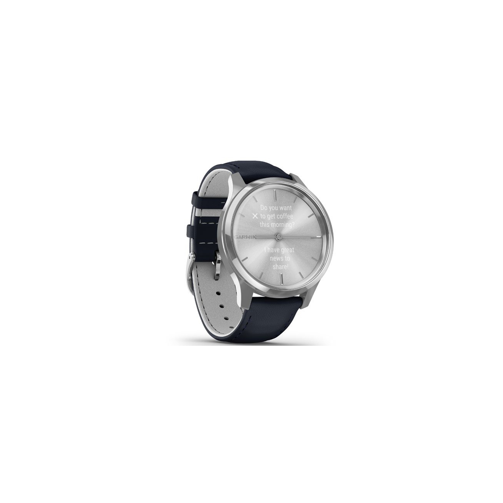 Смарт-годинник Garmin vivomove Luxe, S/E EU, Silver, Navy, Leather (010-02241-20) зображення 3