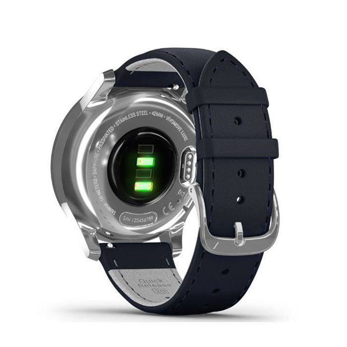 Смарт-годинник Garmin vivomove Luxe, S/E EU, Silver, Navy, Leather (010-02241-20) зображення 5