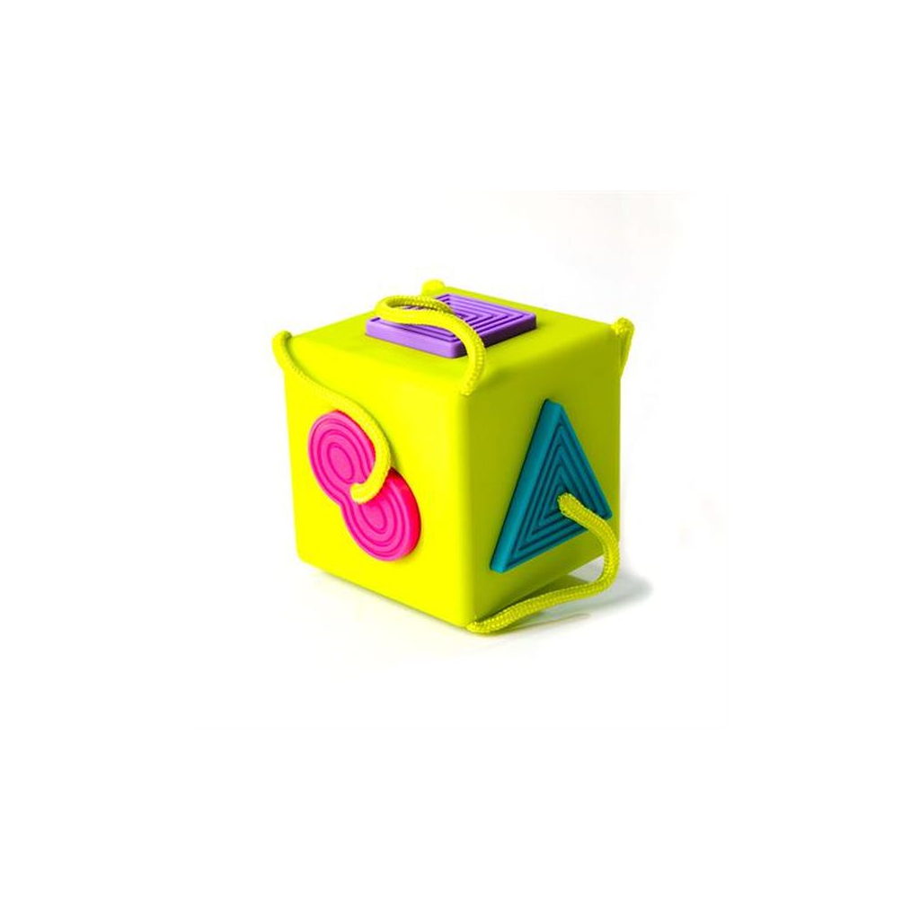 Розвиваюча іграшка Fat Brain Toys Сортер- прорізувач тактильний OombeeCube (F120ML) зображення 3