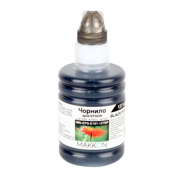 Чернила Makkon для Epson EcoTank L-4160/L-6160/L-6190 127 мл black pigment (IMN-EPS-E101-127BP)