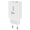 Зарядний пристрій T-Phox Speedy 20W 2Ports Type-C+USB Charger (White) (Speedy 20W PD+USB) зображення 3