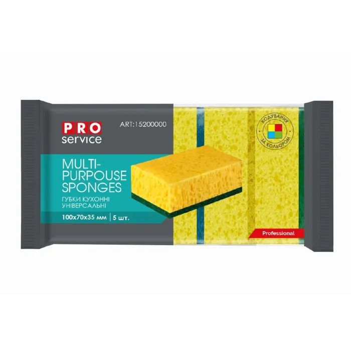 Губки кухонні PRO service Professional крупнопористі 5 шт. (4823071628623)