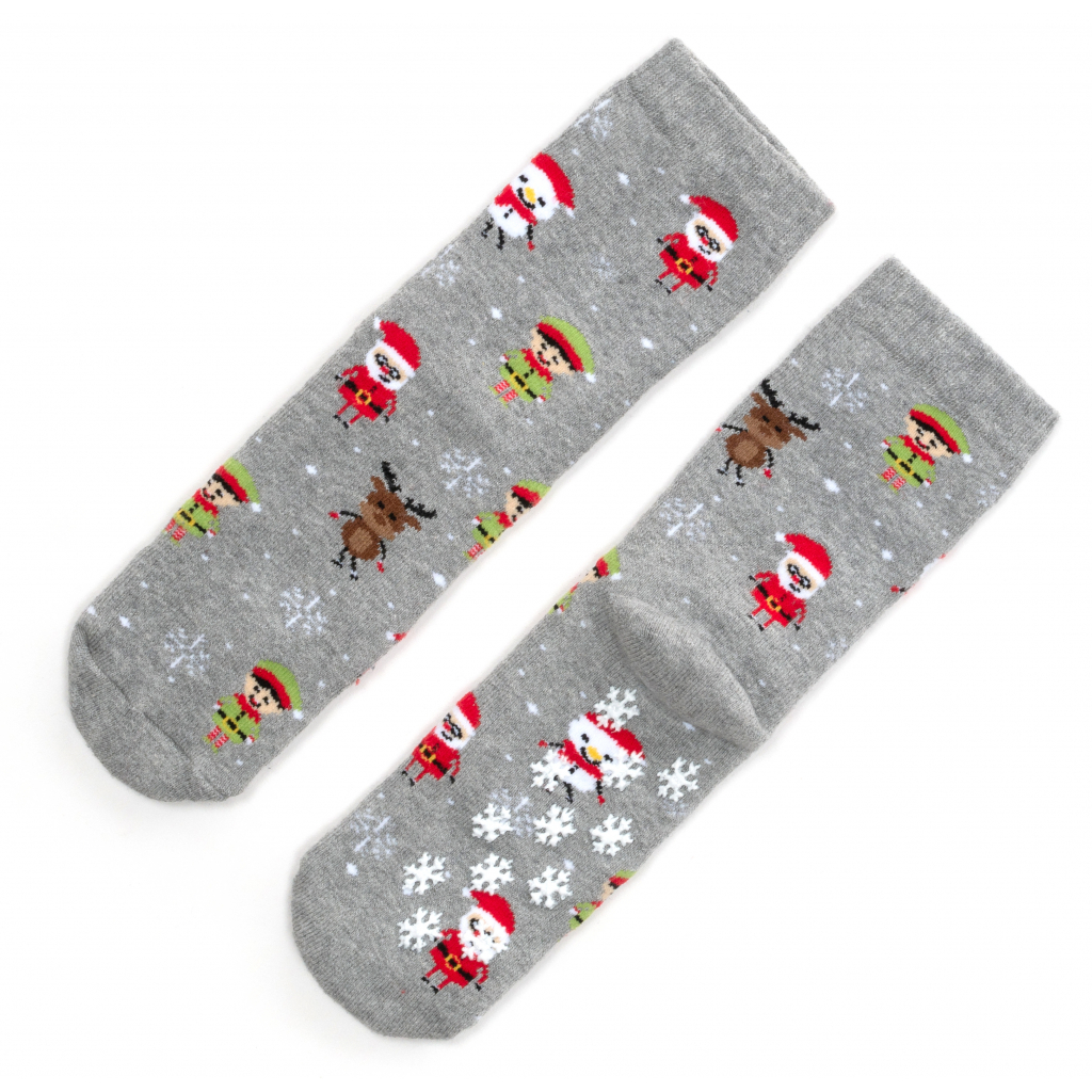 Шкарпетки дитячі Bross махрові з оленями (23394-4-gray) зображення 2