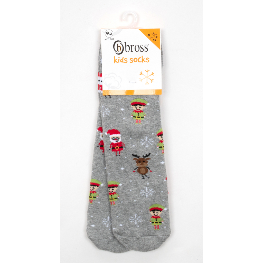 Шкарпетки дитячі Bross махрові з оленями (23394-4-gray) зображення 3