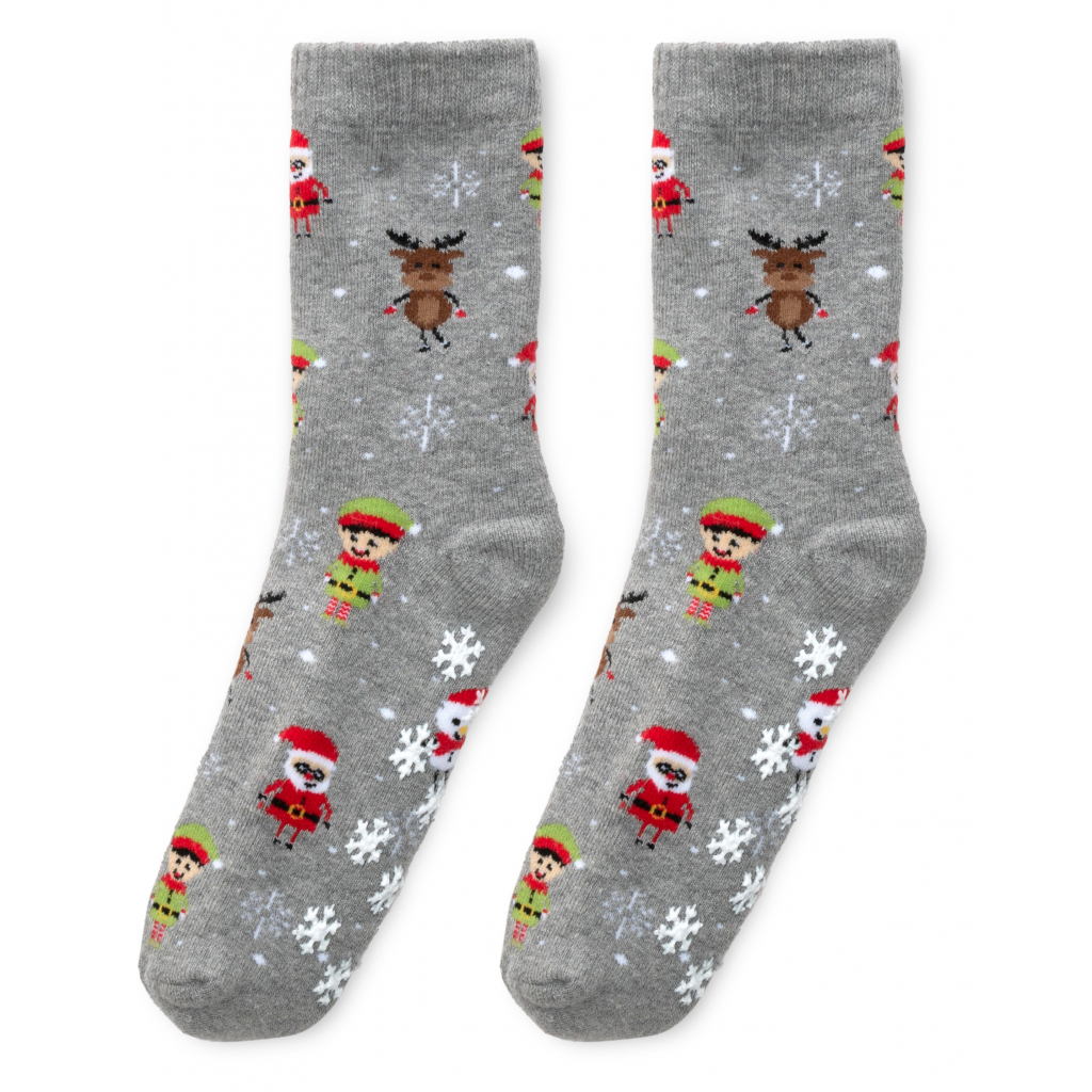 Шкарпетки дитячі Bross махрові з оленями (23394-4-gray)