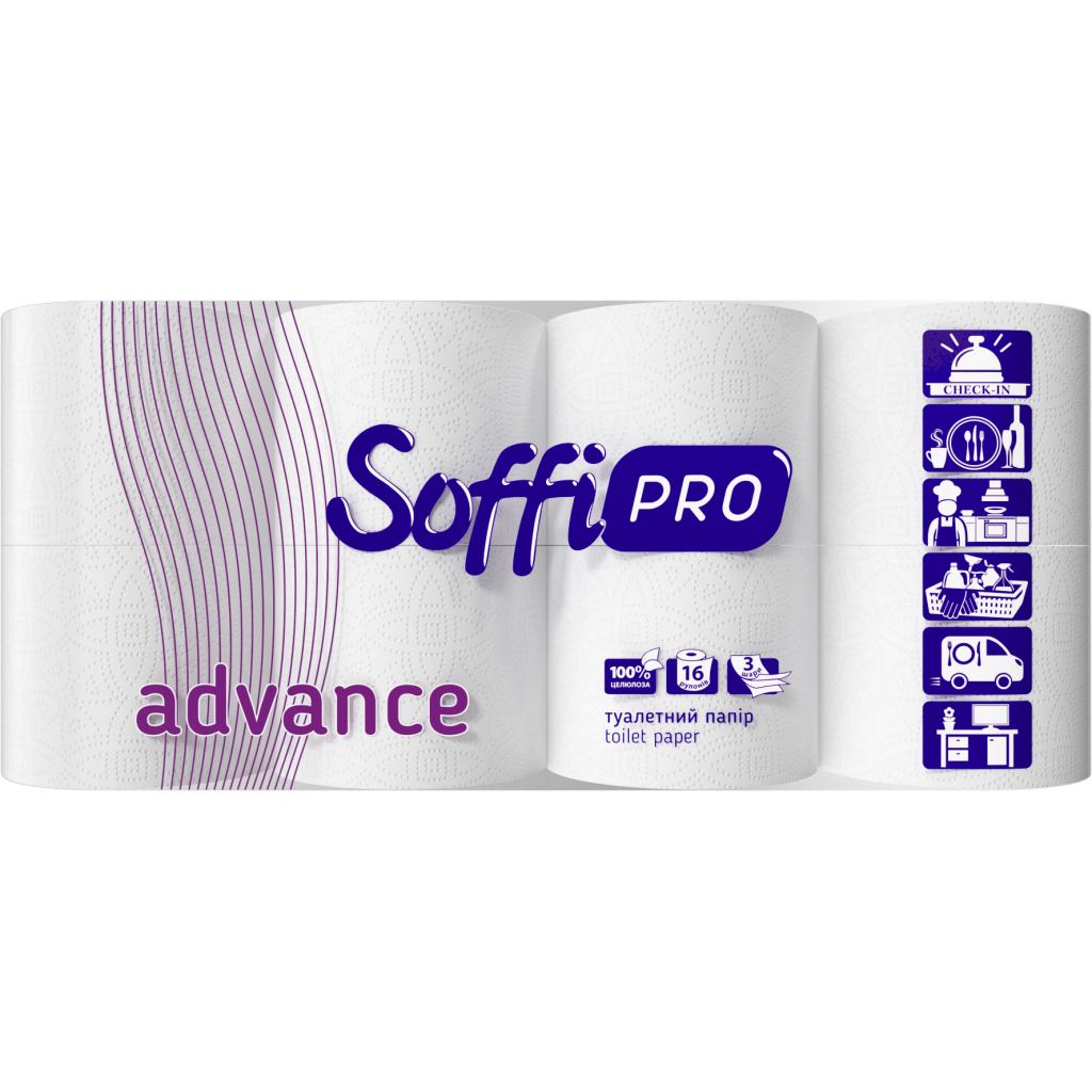 Туалетная бумага SoffiPRO Advance 3 слоя 16 рулонов (4820003833735)