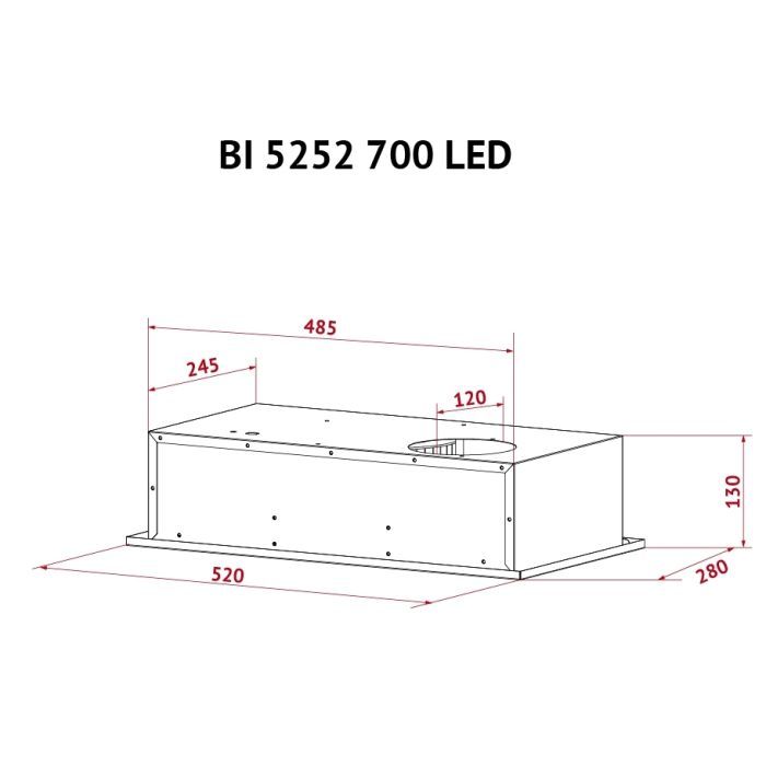 Витяжка кухонна Perfelli BI 5252 WH 700 LED зображення 11