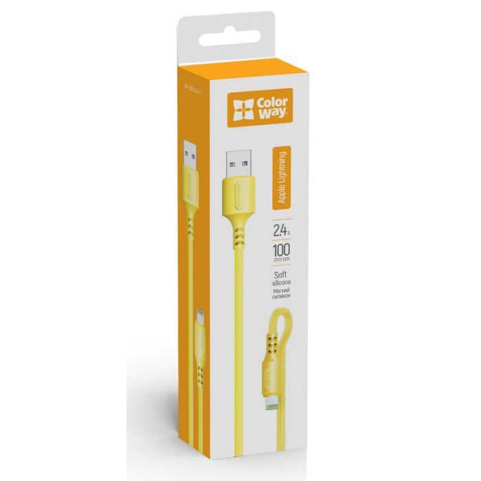 Дата кабель USB 2.0 AM to Lightning 1.0m soft silicone green ColorWay (CW-CBUL042-GR) зображення 2
