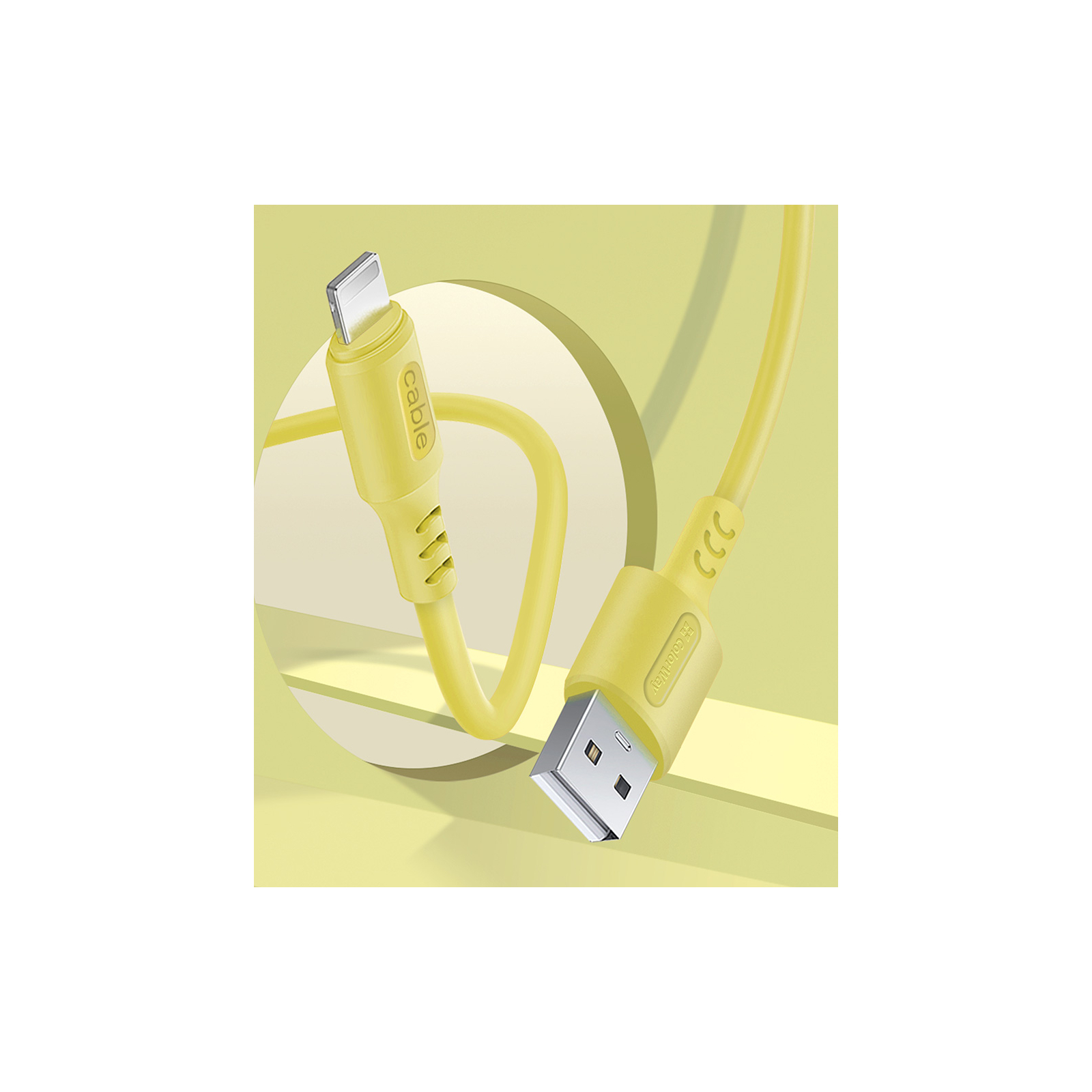 Дата кабель USB 2.0 AM to Lightning 1.0m soft silicone yellow ColorWay (CW-CBUL043-Y) зображення 5