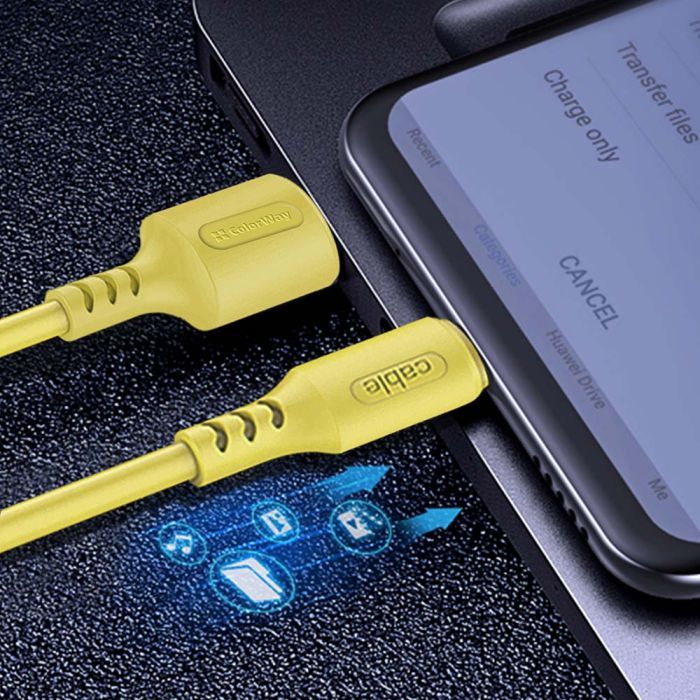 Дата кабель USB 2.0 AM to Lightning 1.0m soft silicone green ColorWay (CW-CBUL042-GR) зображення 6