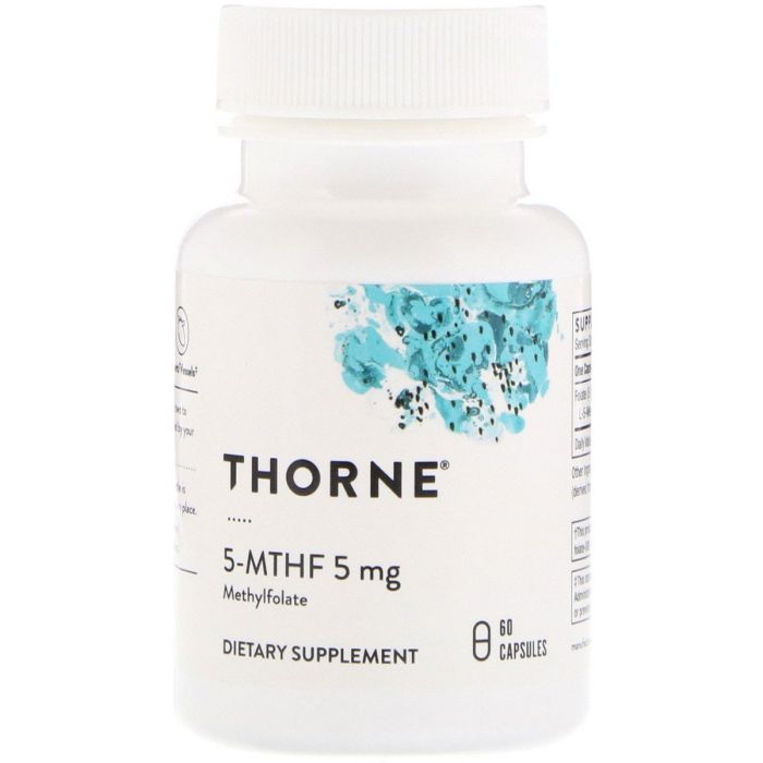 Витамин Thorne Research Фолат, 5-МТГФ, 5-MTHF, 5 мг, 60 Капсул (THR-13201)