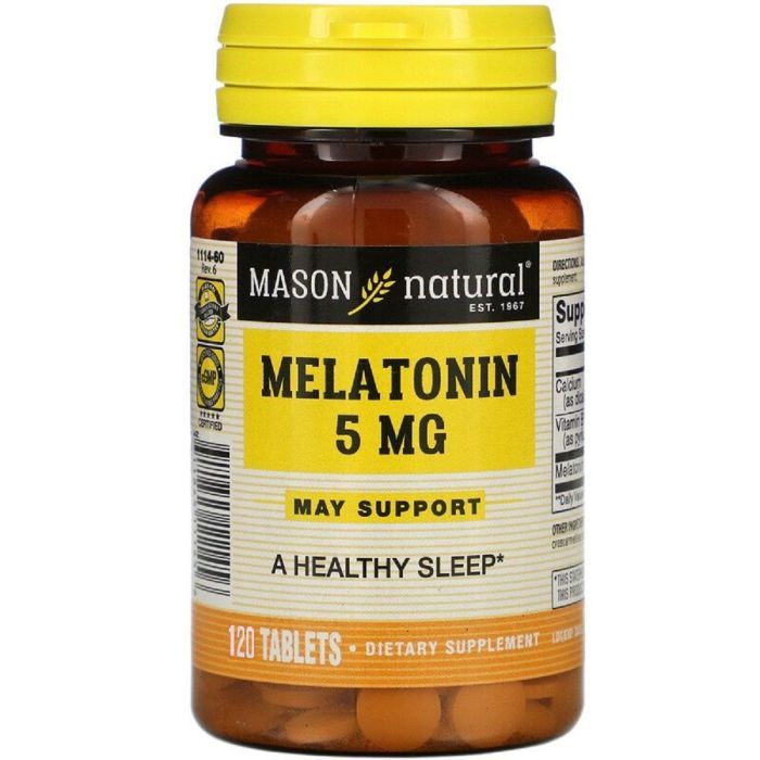 Аминокислота Mason Natural Мелатонин 5 мг, Melatonin, 120 таблеток (MAV11142)