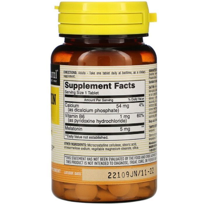 Аминокислота Mason Natural Мелатонин 5 мг, Melatonin, 120 таблеток (MAV11142) изображение 2