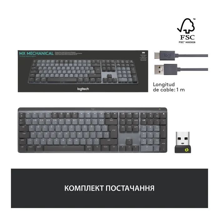Клавиатура Logitech MX Mechanical Wireless Illuminated Performance Graphite (920-010757) изображение 11