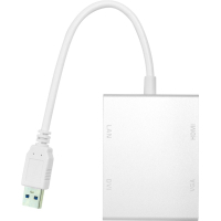 Фото - Кабель Power Plant Перехідник USB 3.0 to HDMI, DVI, VGA, RJ45 Gigabit Ethernet PowerPlant (CA 